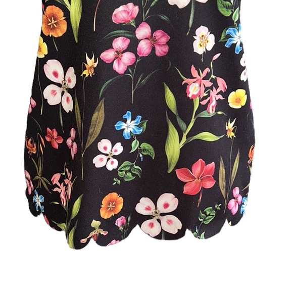 Ted Baker Emmalie Hampton Black & Multicolored Floral Scalloped Top - Small - Picture 8 of 16